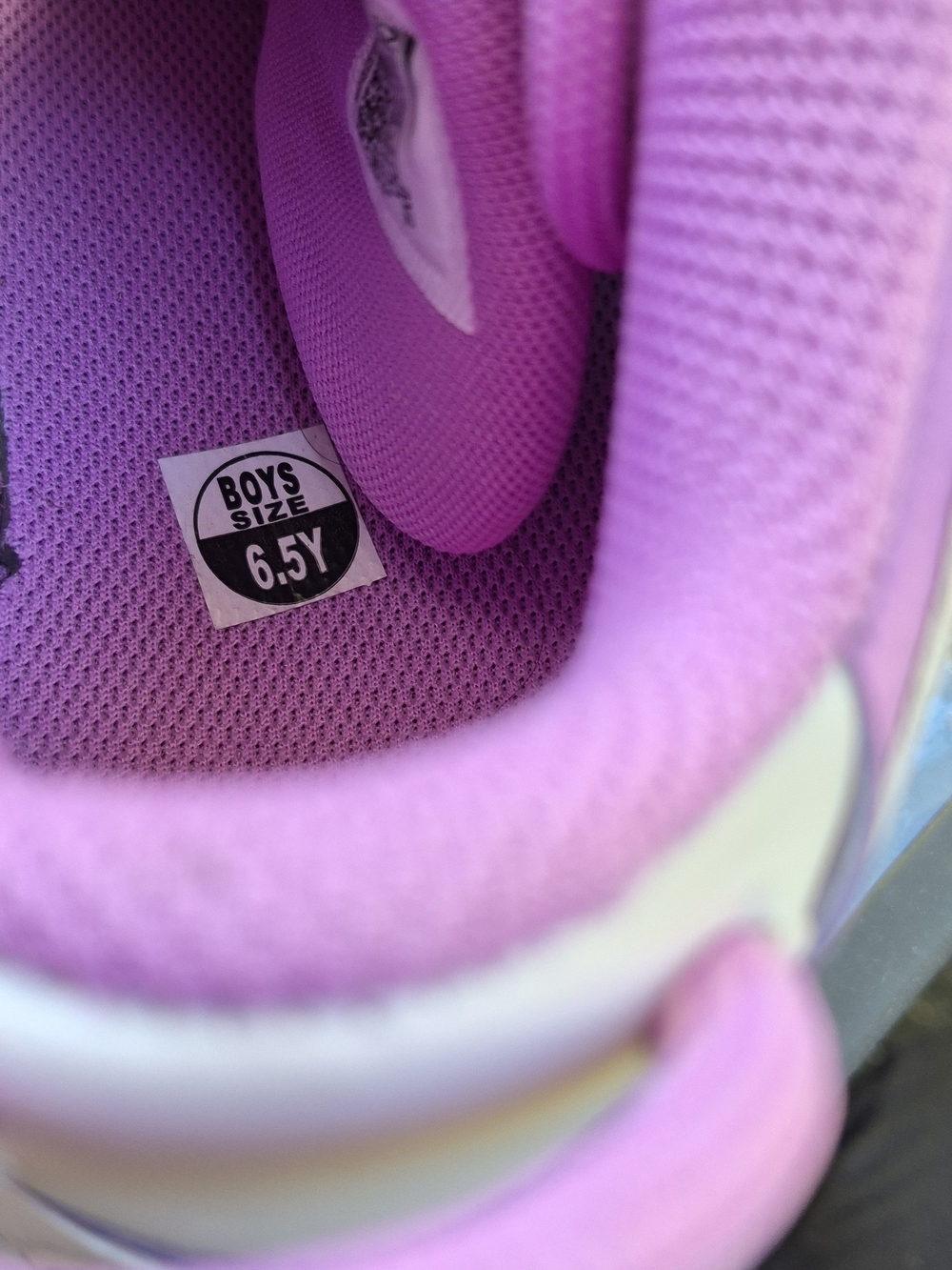 Nike Kids' White and Pink AIR Basketball Shoes - Picture 8 of 13